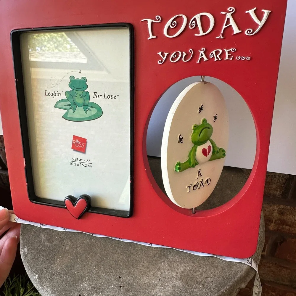 Russ Berrie Today You Are My Prince A Toad Frog Picture Frame Red 4x6 Princess